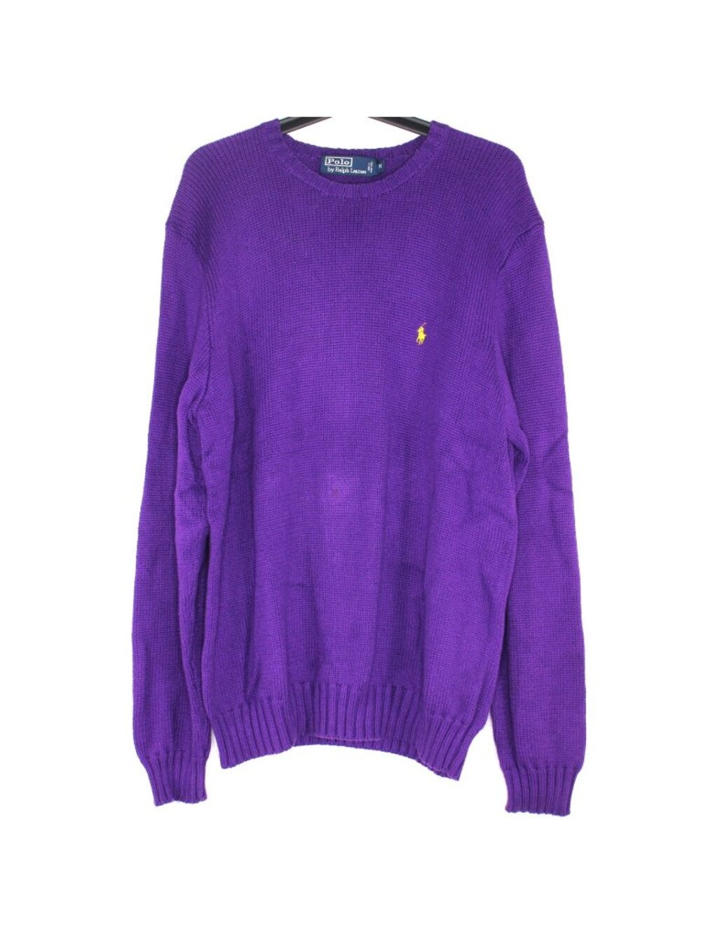 Polo Ralph Lauren Mens Medium Purple Yellow Pony Knit Sweater K798